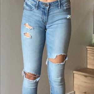 light washed ripped jeans